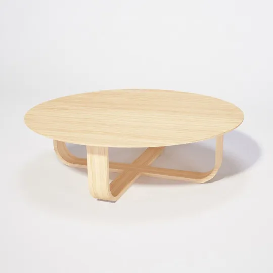 Table basse ronde Luge Dasras bois chêne - 9 finitions 3 tailles
