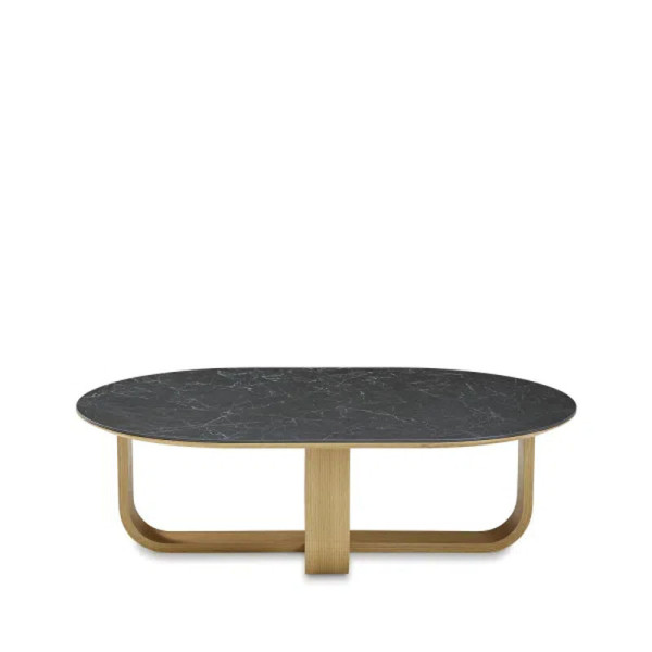 Table basse oblongue Luge Dasras céramique bois chêne - 9 finitions 2 tailles