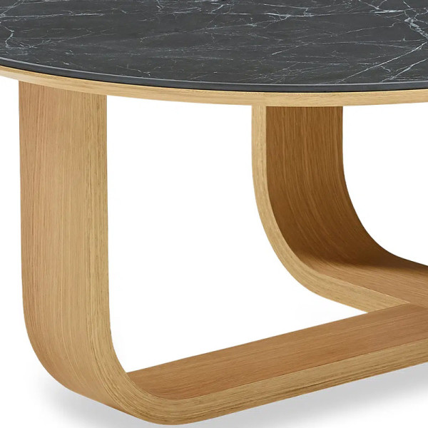 Table basse oblongue Luge Dasras céramique bois chêne - 9 finitions 2 tailles