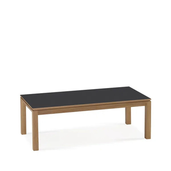 Table basse rectangulaire Clarté Dasras céramique bois chêne ou noyer - 10 finitions 2 tailles 2 modèles