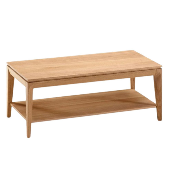 Table basse carrée Buzz Dasras bois chêne ou noyer - 10 finitions 2 tailles