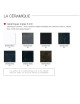 Table basse carrée Buzz Dasras céramique bois chêne ou noyer - 10 finitions 2 tailles