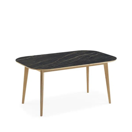Table à manger fixe Snack Dasras céramique bois chêne ou noyer - 10 finitions 17 tailles