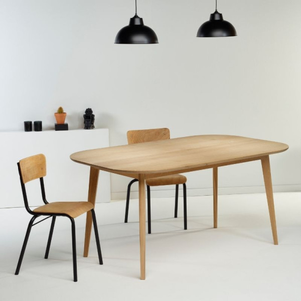 Table à manger fixe Snack Dasras céramique bois chêne ou noyer - 10 finitions 17 tailles