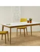 Table à manger fixe Paul DASRAS céramique bois chêne ou noyer - 10 finitions 17 tailles