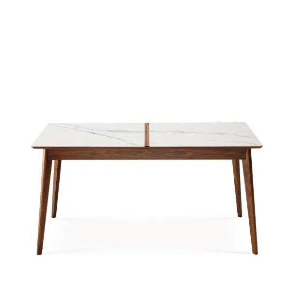 Table à manger fixe Paul Dasras céramique bois chêne ou noyer - 10 finitions 17 tailles