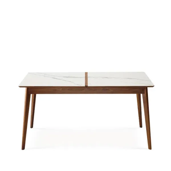 Table à manger fixe Paul DASRAS céramique bois chêne ou noyer - 10 finitions 17 tailles