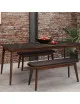 Table à manger fixe Paul DASRAS céramique bois chêne ou noyer - 10 finitions 17 tailles