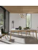 Table à manger fixe Paul DASRAS céramique bois chêne ou noyer - 10 finitions 17 tailles