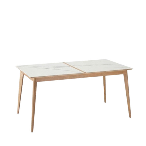 Table à manger fixe Paul Dasras céramique bois chêne ou noyer - 10 finitions 17 tailles