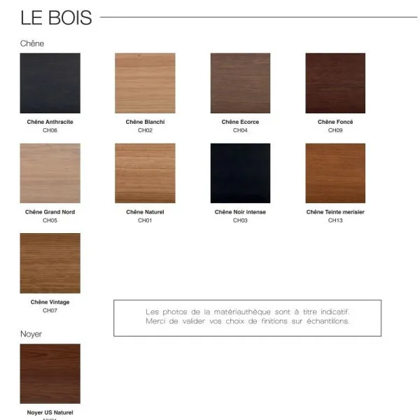 Table à manger fixe Paul DASRAS céramique bois chêne ou noyer - 10 finitions 17 tailles