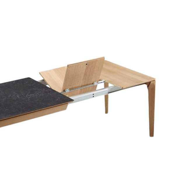Table à manger extensible Buzz Dasras céramique bois chêne ou noyer - 10 finitions 8 tailles 2 modèles
