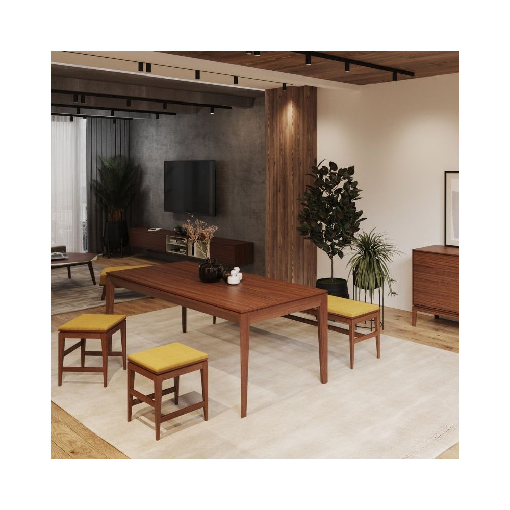 Atmosphera - Table Basse Edena - Plateau Bois Acacia, Structure Métal - Style Industriel - 115x65x32.5 Cm