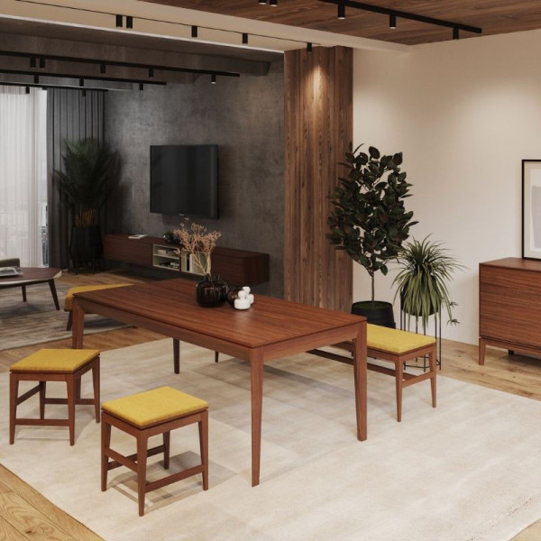 Table à manger extensible Buzz Dasras céramique bois chêne ou noyer - 10 finitions 8 tailles 2 modèles