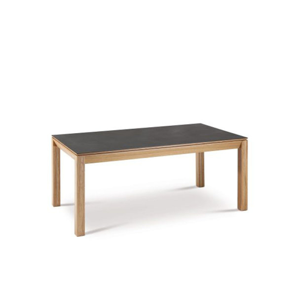 Table à manger extensible Clarté Dasras céramique bois chêne ou noyer - 10 finitions 8 tailles 2 modèles