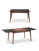 Table à manger extensible Paul Dasras céramique bois chêne ou noyer - 10 finitions 8 tailles
