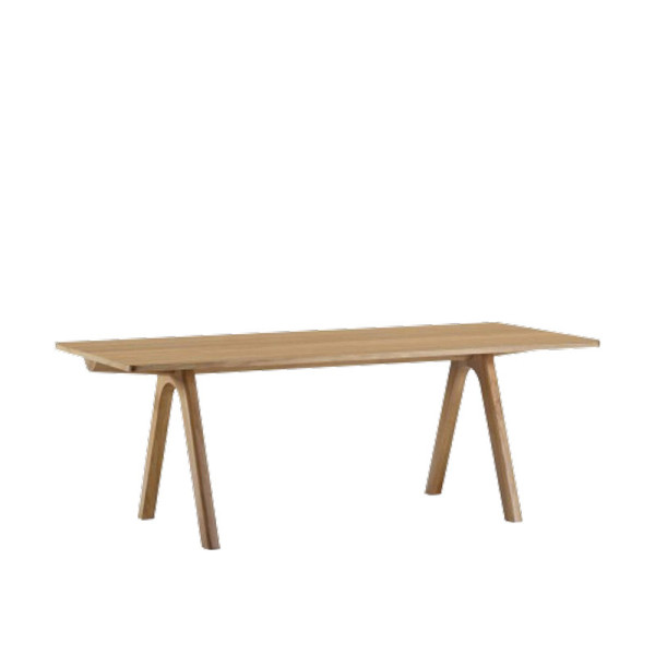 Table à manger extensible Chevron Dasras bois chêne ou noyer - 10 finitions 8 tailles