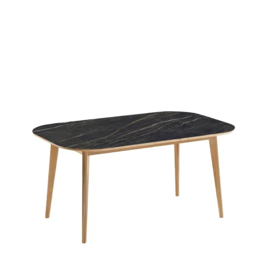 Table à manger extensible Snack Dasras céramique bois chêne ou noyer - 10 finitions 10 tailles