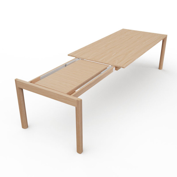 Table à manger extensible Rives Dasras bois chêne ou noyer - 10 finitions 3 tailles