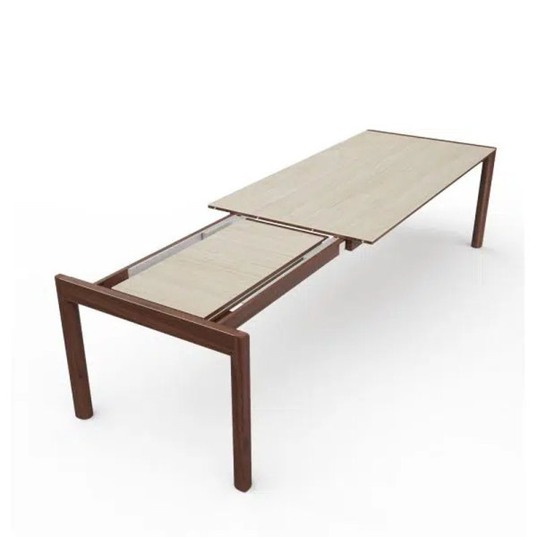 Table à manger extensible Rives Dasras céramique bois chêne ou noyer - 10 finitions 3 tailles