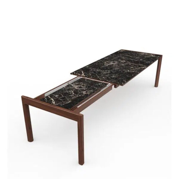 Table à manger extensible Rives Dasras céramique bois chêne ou noyer - 10 finitions 3 tailles
