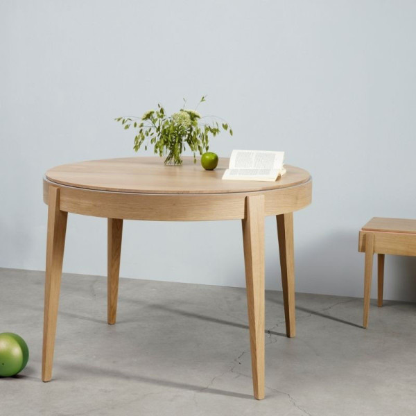 Table à manger extensible Liseré Dasras bois chêne - 9 finitions 3 tailles