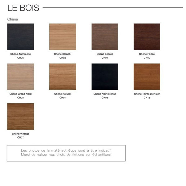 Table à manger extensible Liseré Dasras bois chêne - 9 finitions 3 tailles