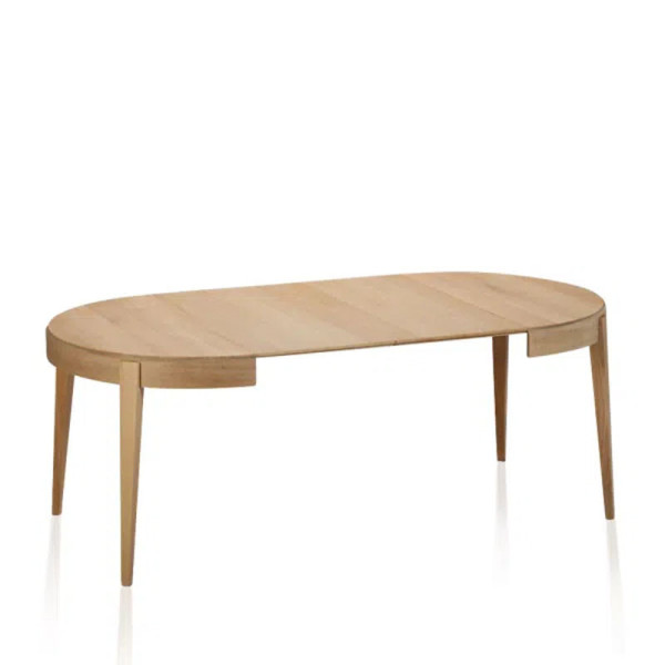 Table à manger extensible Liseré Dasras céramique bois chêne - 9 finitions 3 tailles