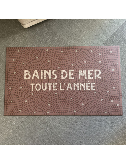 Tapis vinyle personnalisé Bains de mer toute l'année Pôdevache 49.5x83cm
