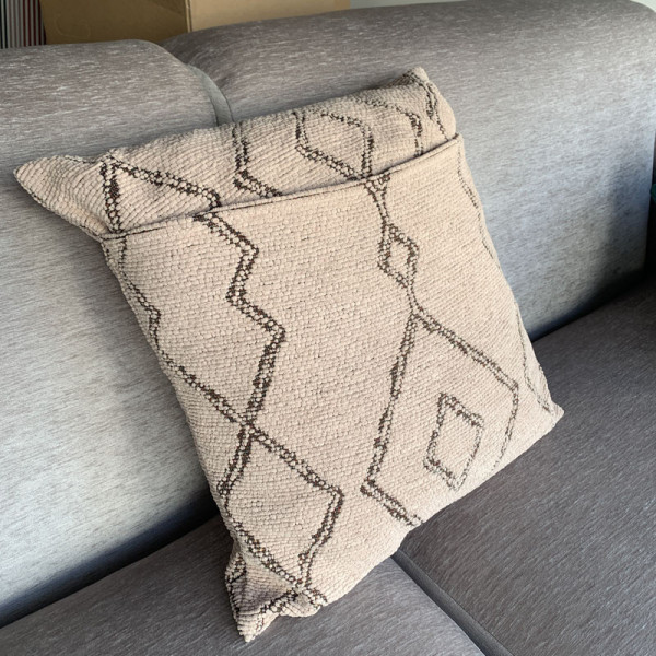 Coussin tressé Pôdevache Evato carré 45x45cm