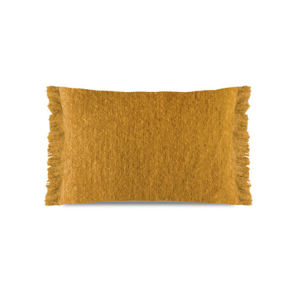 Coussin Mairo Pôdevache mohair rectangulaire 40x60cm curry