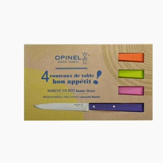 Coffret OPINEL 4 couteaux n°125 Bon appétit bois - 5 coloris
