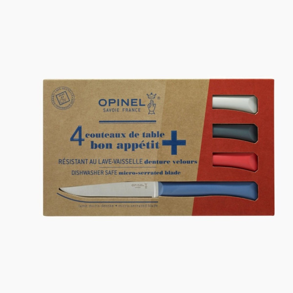 Coffret 4 couteaux OPINEL Bon appétit + polymère - 5 coloris
