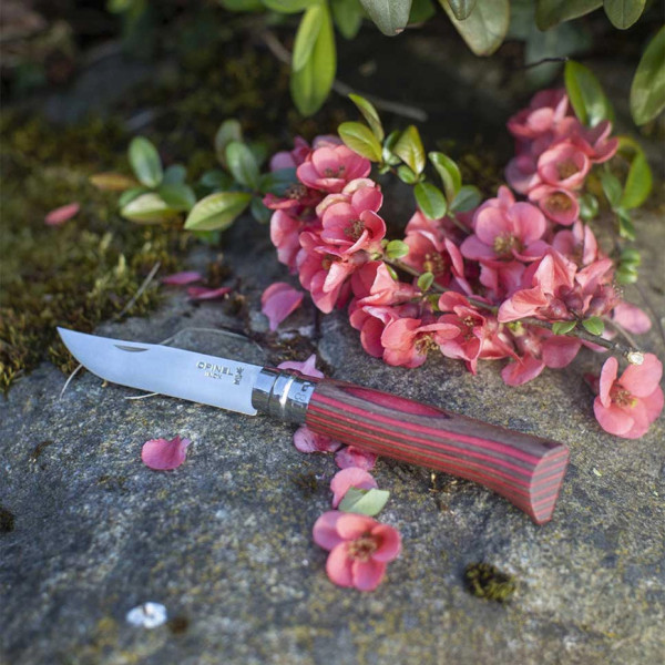Couteau n°8 OPINEL Tradition Luxe Bouleau lamellé - 3 coloris