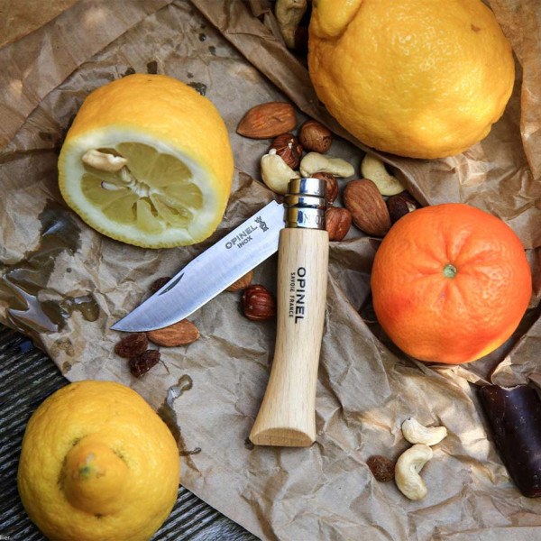Couteau fermant OPINEL Tradition hêtre inox - 6 tailles n°6, n°7, n°8, n°9, n°10 et n°12