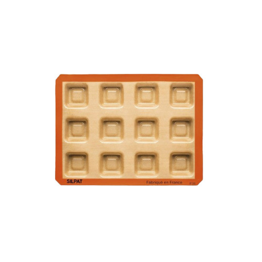 Moule à gâteau 12 savarins carrés SILPAT en silicone 40x30cm