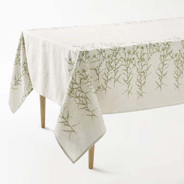 Nappe Botanique 100% lin Charvet Mousse 175x230cm