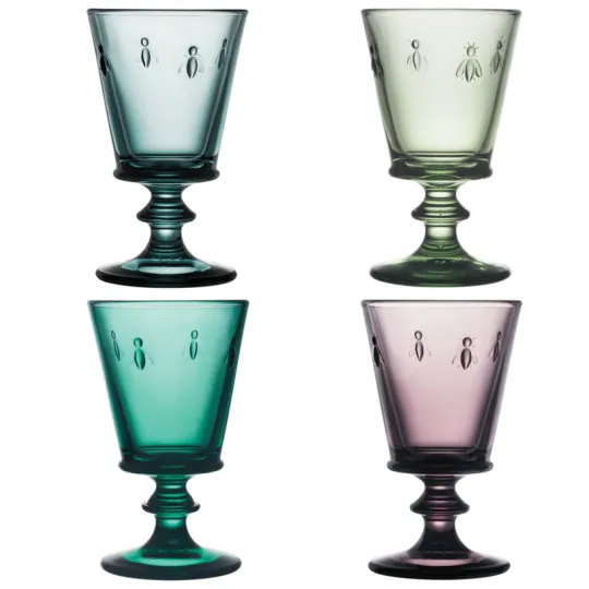 4 verres à vin Abeille LA ROCHERE set de 4 coloris assortis