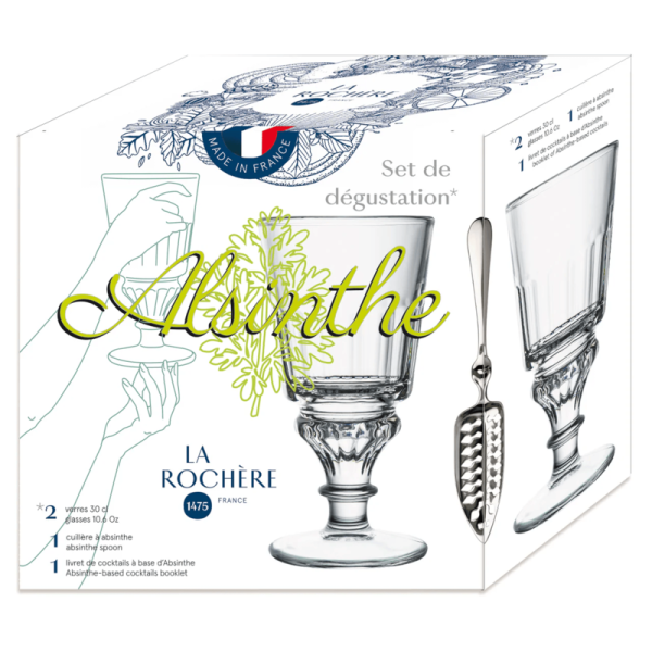 Coffret de 2 verres à absinthe avec cuillère La Rochère dégustation