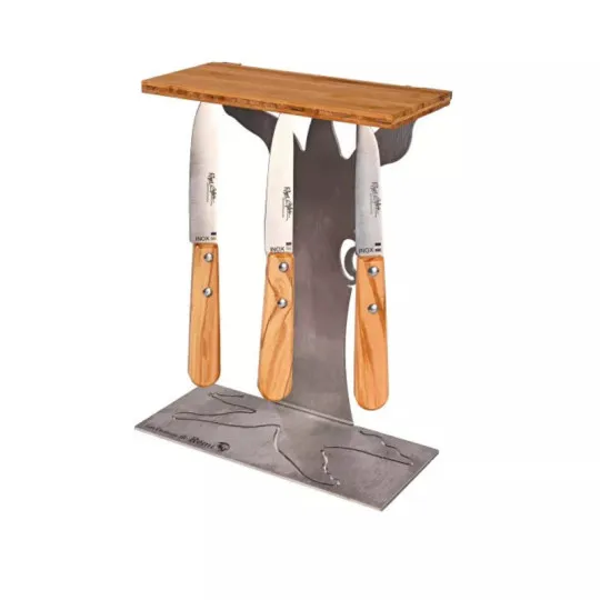 Cut box Roger Orfèvre support à couteau aimanté avec 3 couteaux