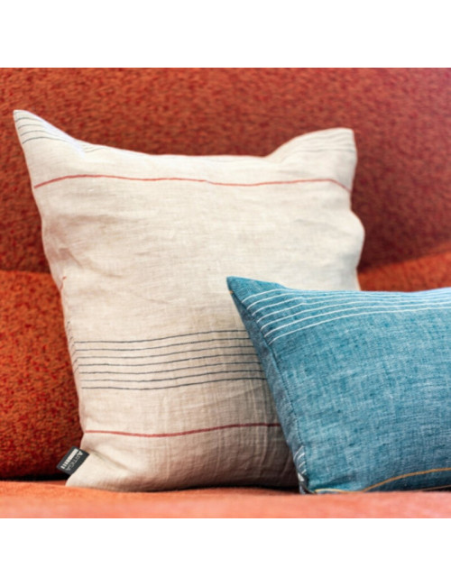 Coussin Lin grège Artiga carré 40x40cm
