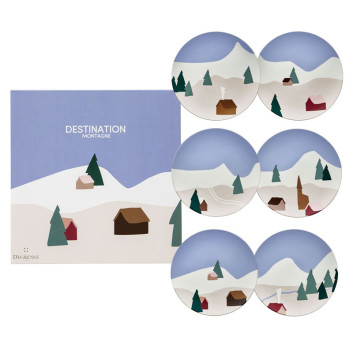 Coffret 6 assiettes à dessert DEGRENNE Destination montagne 23cm