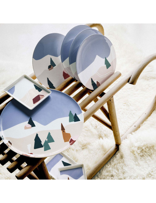 Coffret 6 assiettes à dessert DEGRENNE Destination montagne 23cm