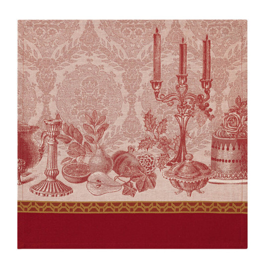 4 serviettes de table en coton Festin Le Jacquard Français - 2 coloris