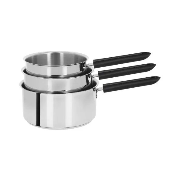 Batterie 3 casseroles Cristel Mutine Fixe - 16, 18 et 20cm