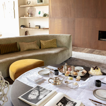 Chemin de table LE JACQUARD FRANCAIS Evasion Céleste 100% lin 50x36cm - 2 coloris