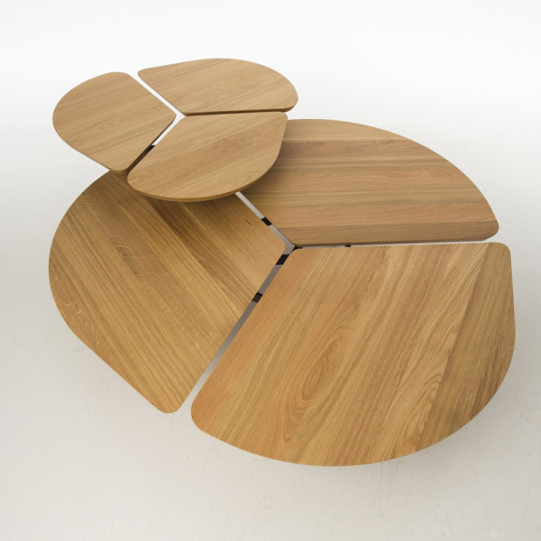 Table basse Miss Trèfle Airborne chêne - 3 dimensions
