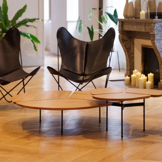 Table basse Miss Trèfle AIRBORNE chêne - 3 dimensions