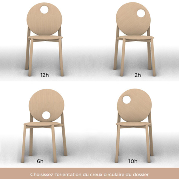 Chaise Hélio Drugeot Manufacture chêne massif - 4 modèles 2 finitions