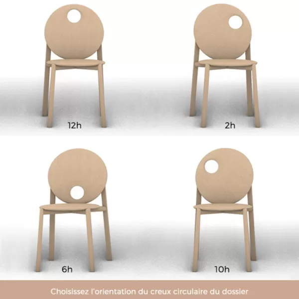 Chaise Hélio Drugeot Manufacture chêne massif - 4 modèles 2 finitions